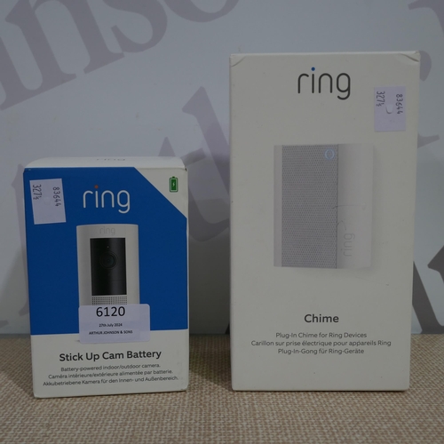 6120 - Ring Stick-Up Camera And Chime, Original RRP £109.99 + Vat *This Item Is Subject To Vat (327A-182)