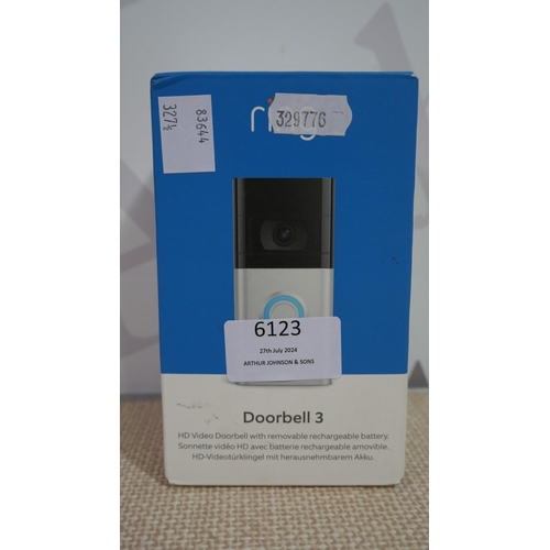 6123 - Ring Rvd3 Doorbell 3 *This Item Is Subject To Vat (327A-184)