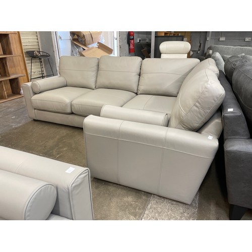 1469 - A stone leather corner sofa