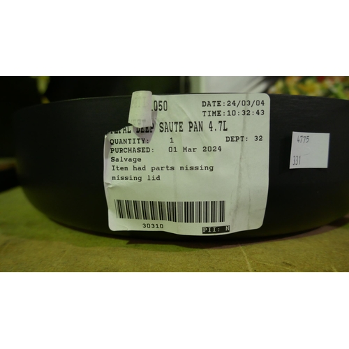 6375 - 2 x Tefal Deep Saute Pans - One Missing Lid, Original Rrp £108.48 + Vat (331-153,154)   * This Lot I... 