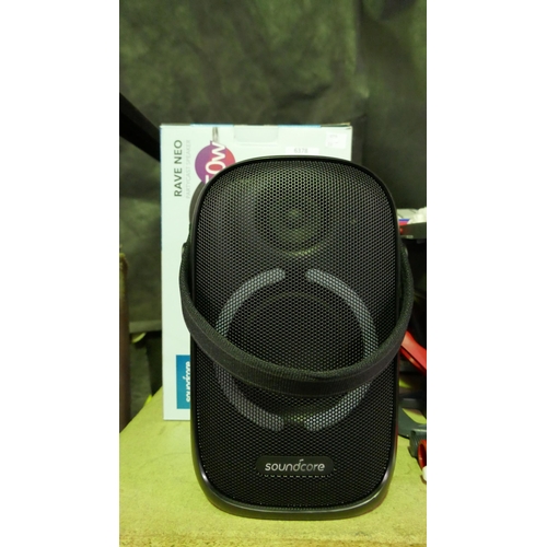 6378 - Soundcore Rave Neo Black Wireless Speaker  - This Lot Requires A Uk Adaptor(331-163)   * This Lot Is... 