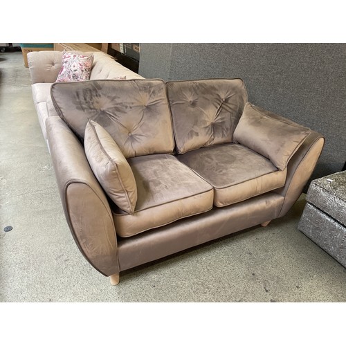 1488 - A mink velvet hoxton two seater sofa