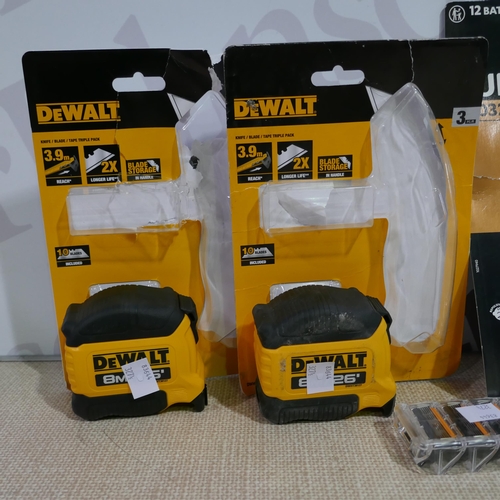 6160 - Gillette Proglide Razor Blades, Duracell 2032 Coin Batteries, 2 x Dewalt Tape Measures, Fgx Ladies C... 