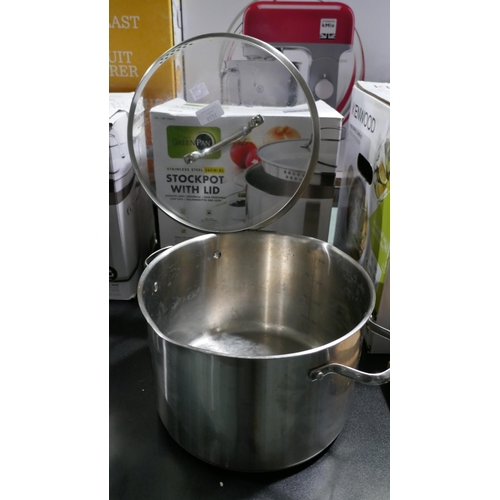 6221 - Greenpan 8L Stainless Steel Stock Pot *This Item Is Subject To Vat (327A-351)