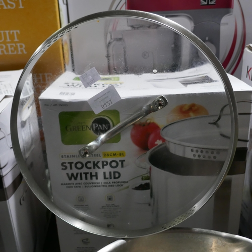 6221 - Greenpan 8L Stainless Steel Stock Pot *This Item Is Subject To Vat (327A-351)