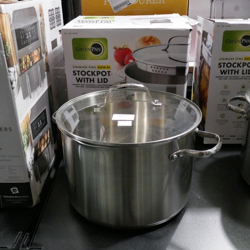 6222 - Greenpan 8L Stainless Steel Stock Pot *This Item Is Subject To Vat (327A-352)