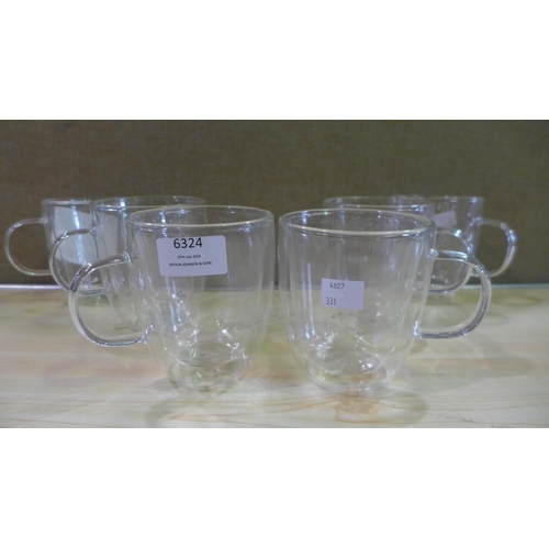 6324 - Mesa Double Wall Mugs (331-201)   * This Lot Is Subject To Vat