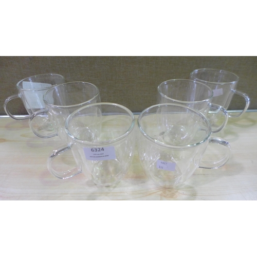 6324 - Mesa Double Wall Mugs (331-201)   * This Lot Is Subject To Vat