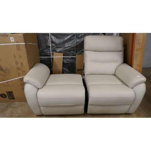 1408 - Fletcher 2 seater Light Grey Power Recliner , Original RRP £983.33 + vat - damaged frame (4208-16) *... 