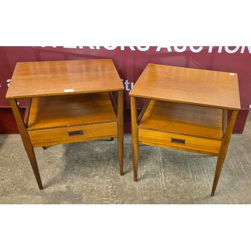 5 - A pair of Danish teak single drawer bedside tables