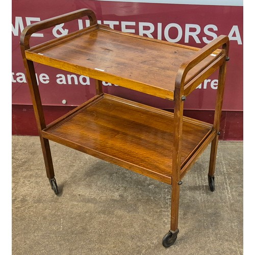 43 - A teak two tier cocktail trolley