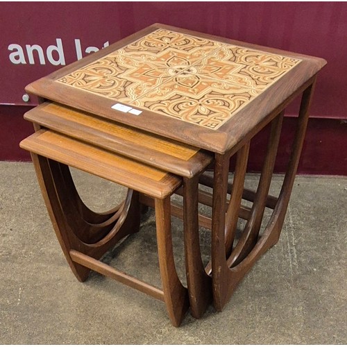 89 - A G-Plan Astro teak and tiled top nest of tables