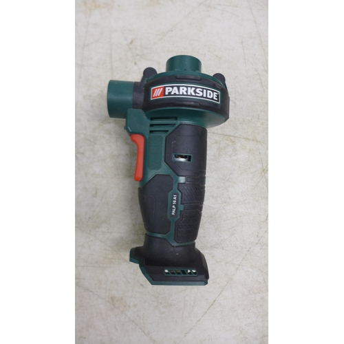 2024 - A Parkside PSTDA 20-Li B3 cordless jigsaw with case and a Parkside PAP16A1 cordless compressor/infla... 