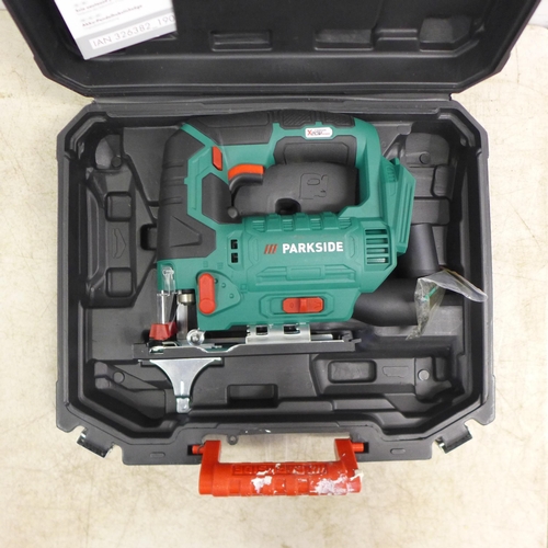 2024 - A Parkside PSTDA 20-Li B3 cordless jigsaw with case and a Parkside PAP16A1 cordless compressor/infla... 