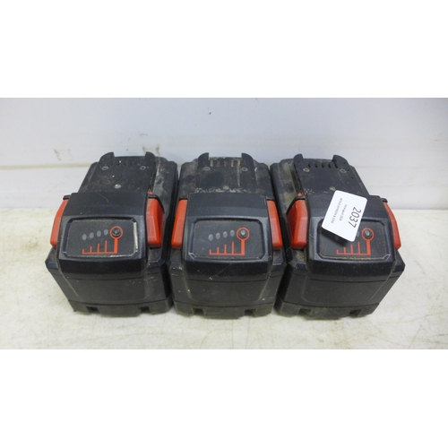 2037 - 4 battery chargers - a Rapid Charge M12-18FC, 220-240V charger and 3 x 18V XC9.0 lithium batteries a... 