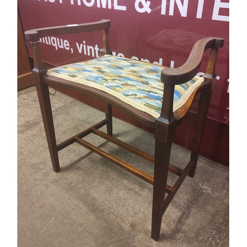 133 - An Edward VII inlaid mahogany piano stool