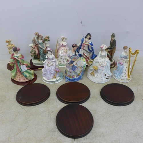 2062 - 4 limited edition Royal Worcester ceramic doll figurines on plinths with original certificates and 6... 