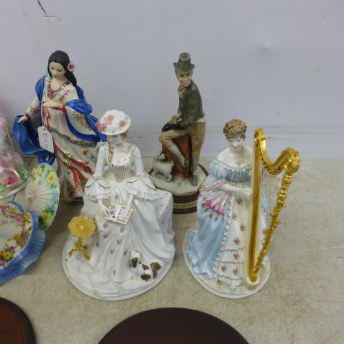 2062 - 4 limited edition Royal Worcester ceramic doll figurines on plinths with original certificates and 6... 