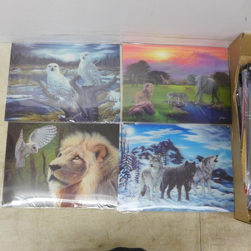 2069 - 75 x 3D illusion effect lenticular prints including animals, fantasy, Gothic, religious and fairy pr... 