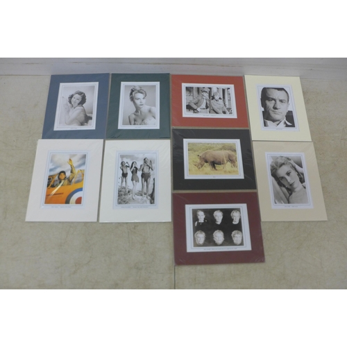 2071 - 25 x mounted prints of famous actors, service vehicles, tractors etc. in an assortment of sizes