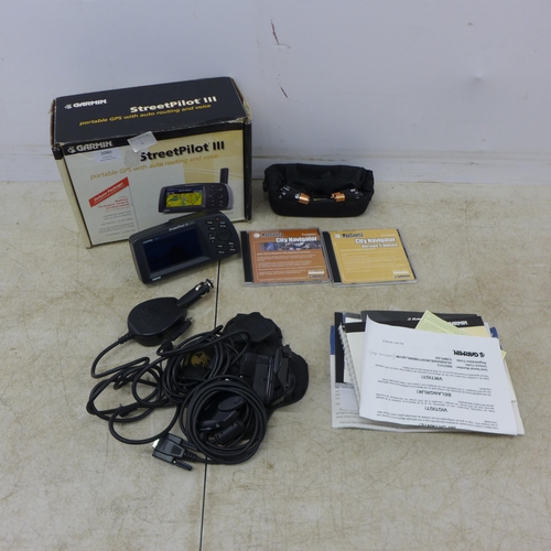 2080 - A Garmin Street Pilot III portable GPS system - complete in box