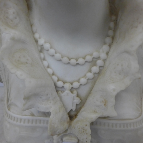 2082 - A large neo classical resin bust of a Parisian woman - marked Parian-Paris