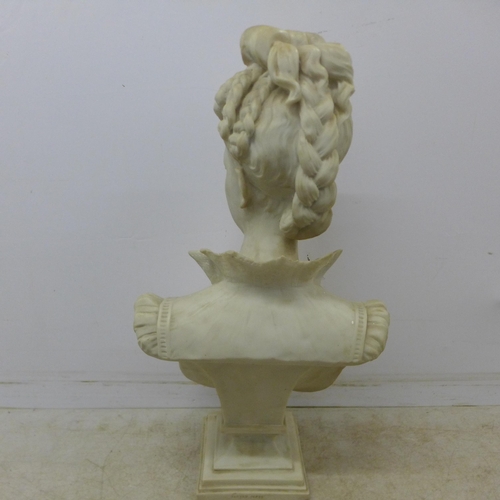 2082 - A large neo classical resin bust of a Parisian woman - marked Parian-Paris