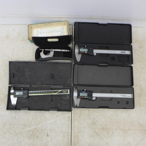 2088 - 3 digital calipers and a Moore and Wright micrometer