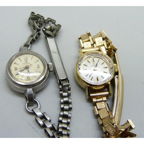 1001 - Two lady's Omega wristwatches