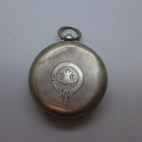 1019 - Two silver pocket watches including Graves and three silver spoons, (spoons 46g)