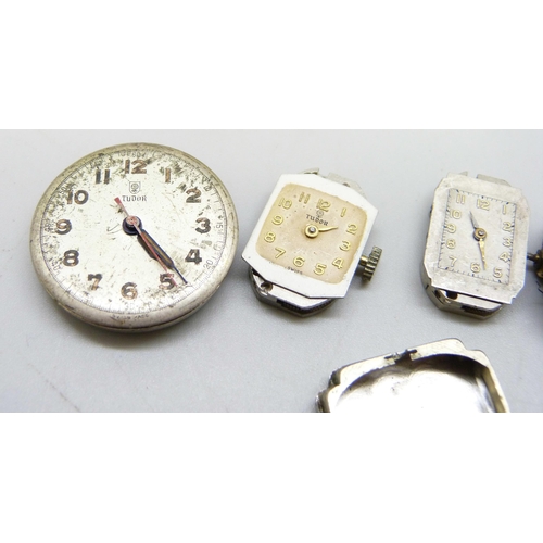 1027 - A collection of lady's wristwatches including Oris and four watch movements including two Tudor