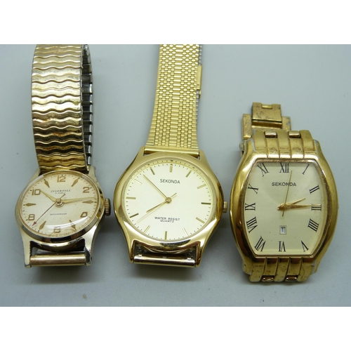 1028 - Two Sekonda wristwatches and an Ingersoll wristwatch