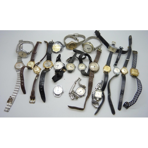 1034 - A collection of lady's wristwatches including Rone, Seiko, Junghans, Accurist and Timex