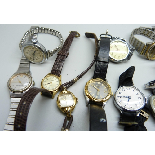 1034 - A collection of lady's wristwatches including Rone, Seiko, Junghans, Accurist and Timex