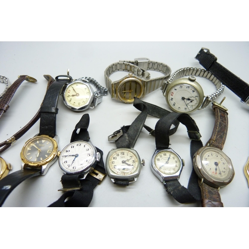 1034 - A collection of lady's wristwatches including Rone, Seiko, Junghans, Accurist and Timex