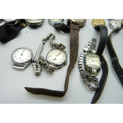 1034 - A collection of lady's wristwatches including Rone, Seiko, Junghans, Accurist and Timex