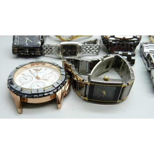 1035 - A collection of fashion watches including DKNY, Karen Millen, Emporio Armani, etc.