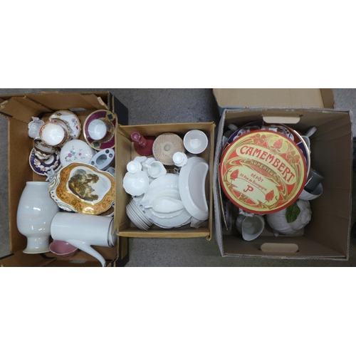 1049 - Three boxes of mixed china including Coalport, Abbeydale and a Dresden cup and saucer **PLEASE NOTE ... 