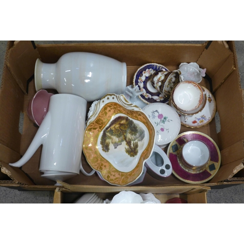 1049 - Three boxes of mixed china including Coalport, Abbeydale and a Dresden cup and saucer **PLEASE NOTE ... 