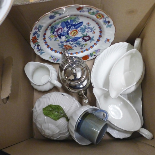 1049 - Three boxes of mixed china including Coalport, Abbeydale and a Dresden cup and saucer **PLEASE NOTE ... 