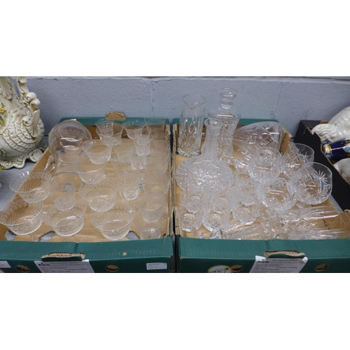 1051 - Two boxes of glassware including Pall Mall etched and cut glass **PLEASE NOTE THIS LOT IS NOT ELIGIB... 