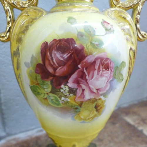 1053 - Three Victorian transfer printed vases, one with stand and cover **PLEASE NOTE THIS LOT IS NOT ELIGI... 