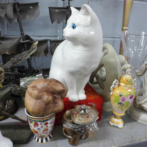 1054 - A collection of glassware, figures, china, vases, etc. **PLEASE NOTE THIS LOT IS NOT ELIGIBLE FOR IN... 