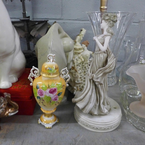 1054 - A collection of glassware, figures, china, vases, etc. **PLEASE NOTE THIS LOT IS NOT ELIGIBLE FOR IN... 