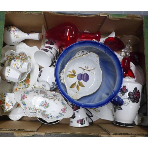 1073 - Eight boxes of mixed china and glass including 19th Century **PLEASE NOTE THIS LOT IS NOT ELIGIBLE F... 