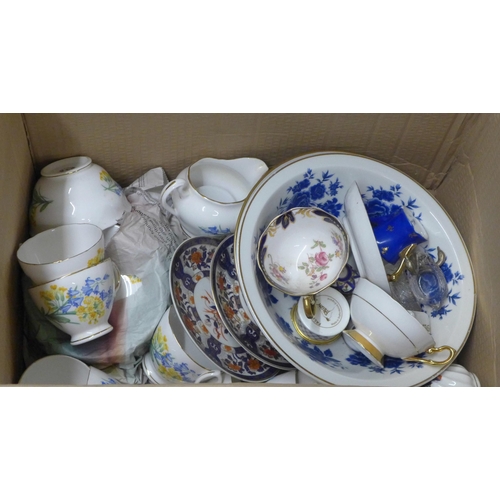 1073 - Eight boxes of mixed china and glass including 19th Century **PLEASE NOTE THIS LOT IS NOT ELIGIBLE F... 