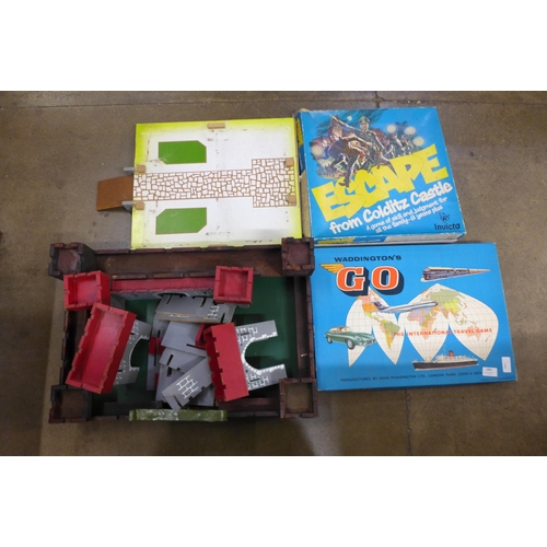 1083 - A model fort, a Waddington's Go Travel Game and an Escape from Colditz Game **PLEASE NOTE THIS LOT I... 