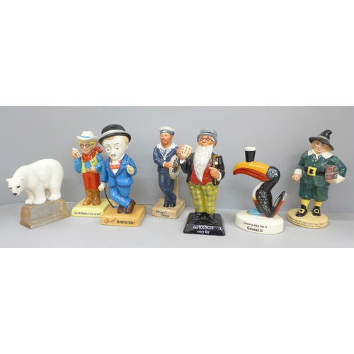 602 - Seven Royal Doulton limited edition advertising figures, including Milkybar Kid, Guinness Toucan and... 