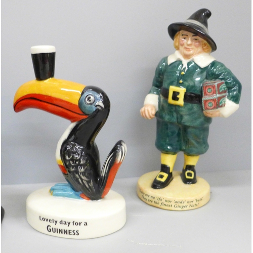 602 - Seven Royal Doulton limited edition advertising figures, including Milkybar Kid, Guinness Toucan and... 