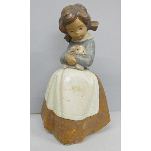 603 - A Lladro figure, young girl, Tenderness